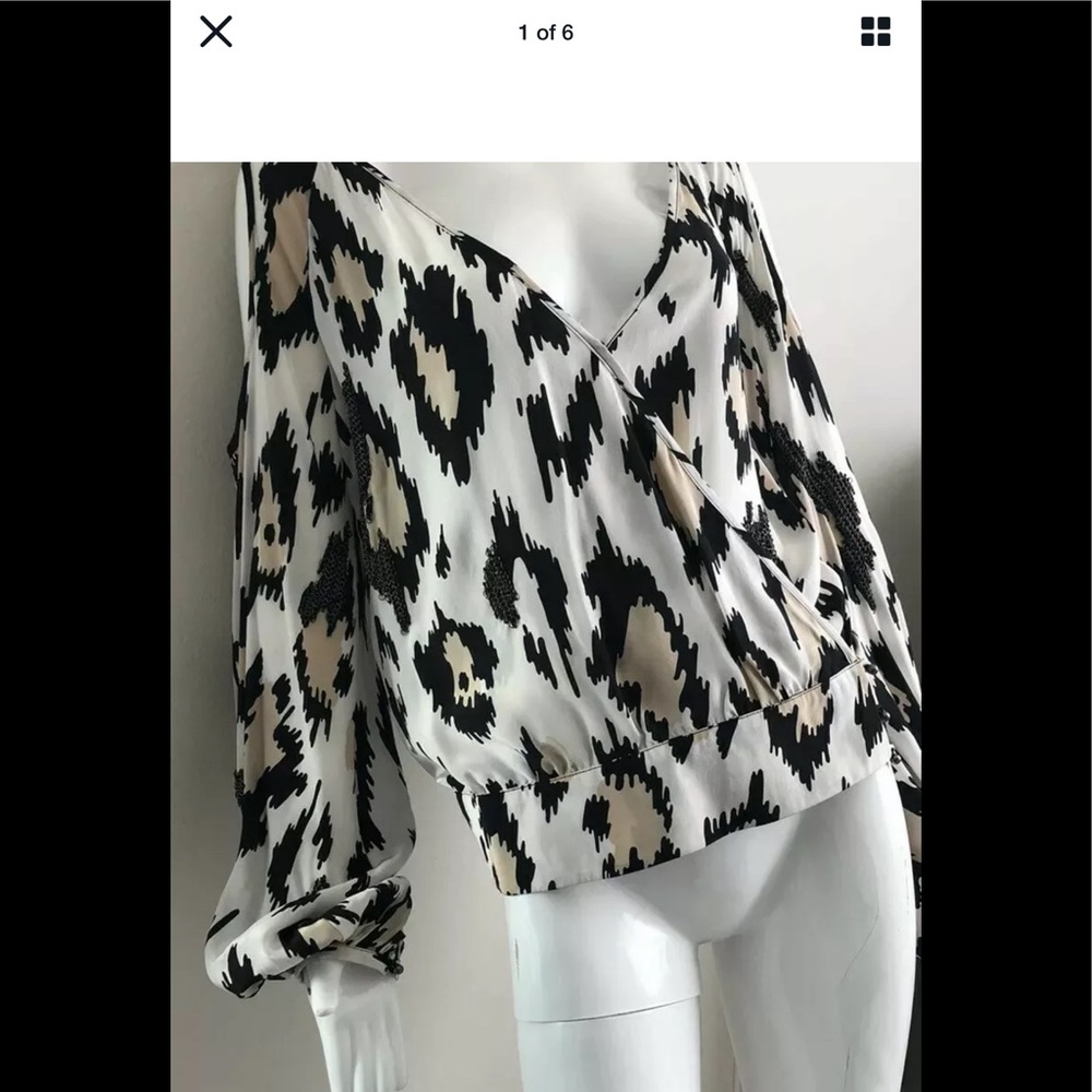 Sheri Bodell long sleeve cold shoulder blouse